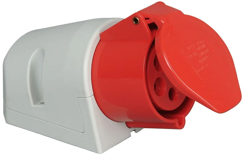 Orno Lizdas kampinis SEZ, 5x32A, IP44, 400V, Pilkas/Raudonas