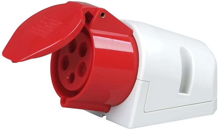Orno Lizdas kampinis SEZ, 5x32A, IP44, 400V, Pilkas/Raudonas