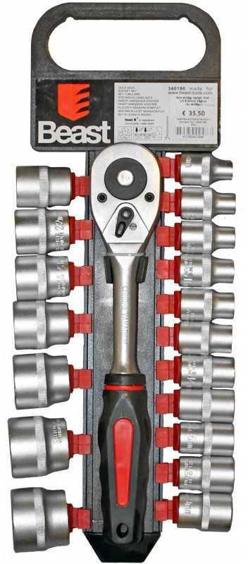 Lizdinių raktų komplektas BEAST PRO 1/2" 19 vnt.