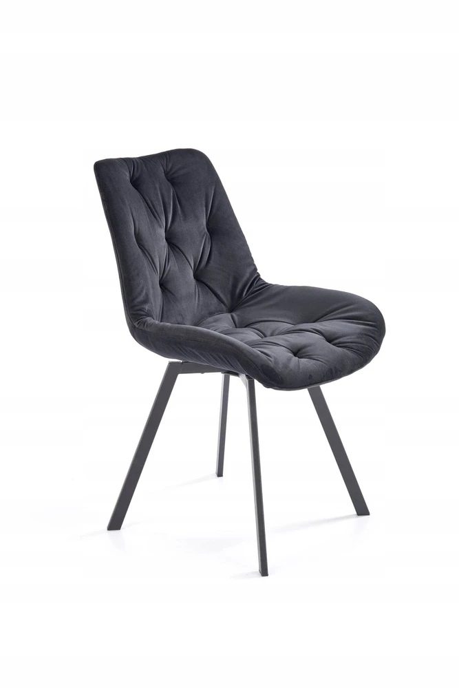 Loft K519 juodo metalo minkšta kėdė HALMAR