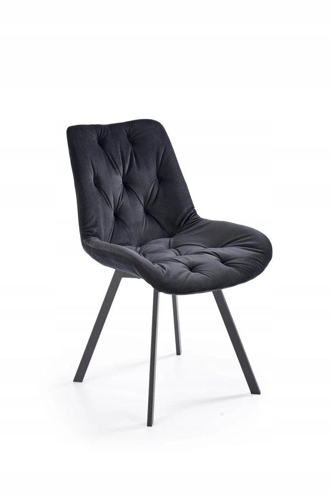 Loft K519 juodo metalo minkšta kėdė HALMAR