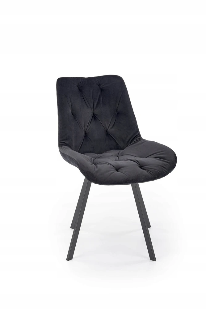 Loft K519 juodo metalo minkšta kėdė HALMAR