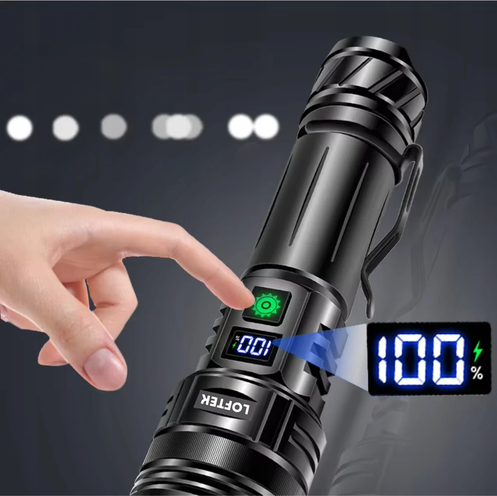 Loftek 20 000 liumenų LED žibintuvėlis, PAKRAUJAMAS, GALINGAS, PAIEŠKA, MASTINIS, USB, ATSPIRUS vandeniui