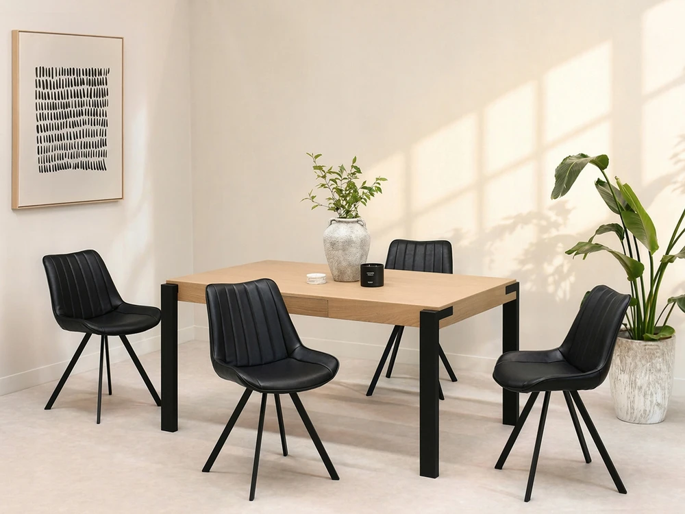 Mebel Partner LOFTO ODINĖ KĖDĖ SU 4 METALINĖMIS KOJĖLĖMIS BRITA Juodas LOFTUI