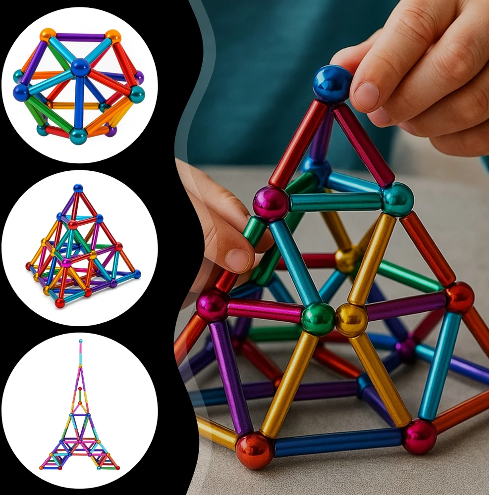LOGIC NEOCUBE MAGNETINIAI BLOKAI VAVORYKŠTĖS KAMULIŲ RINKINYS XXL 126 Vnt.