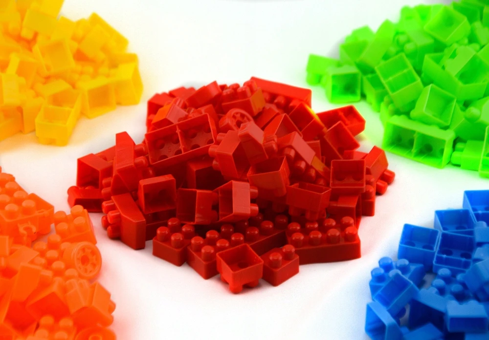 LOGIC Plastikiniai Konstrukcinių BLOKŲ RINKINYS 500 vnt. DIDELIS