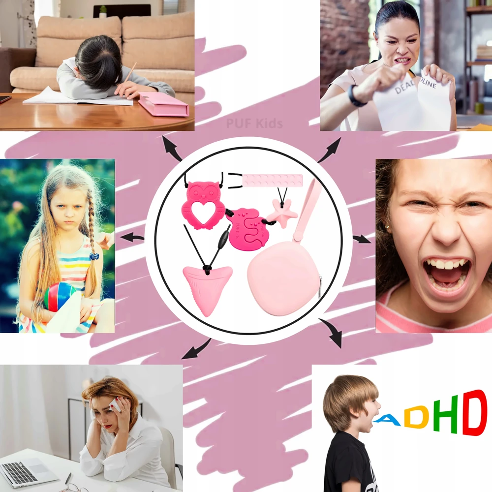 Logopedinių dantukų rinkinys, sensorinis terapinis karoliai vaikams