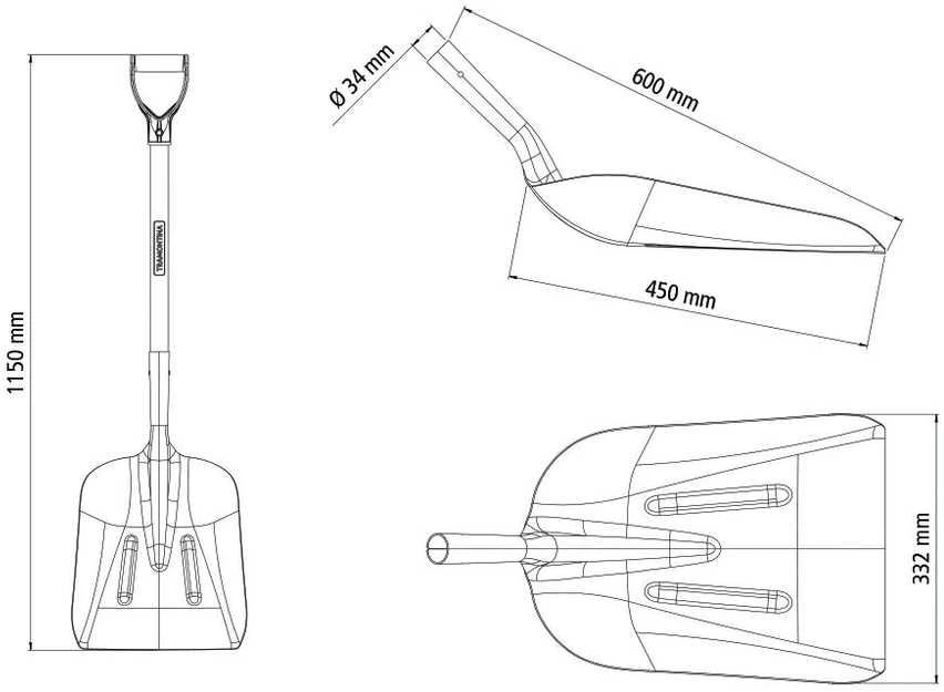 Lopeta Tramontina 32cmx18cmx112cm medinis kotas