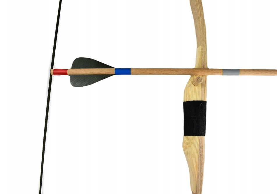 Loreho_Pl MEDINIS lankas 115cm QUIVER 10 STRĖLŲ SKYDAI Šaudymas iš lanko RUDAS