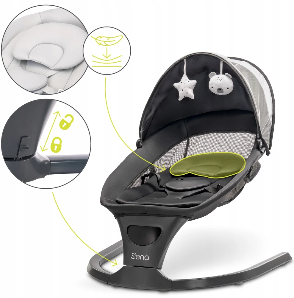 Lorelli Bouncer, Electric Rocker, Bluetooth nuotolinio valdymo pultas SIENA Graphite