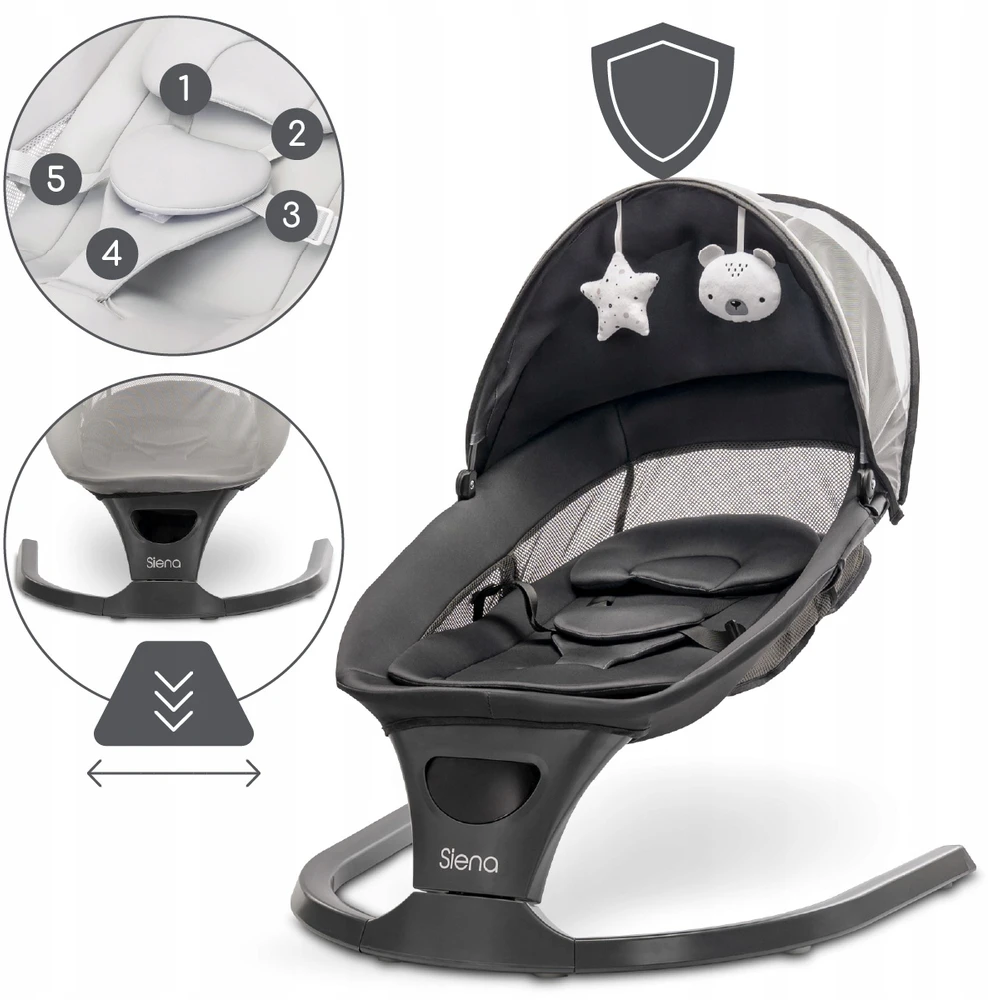 Lorelli Bouncer, Electric Rocker, Bluetooth nuotolinio valdymo pultas SIENA Graphite