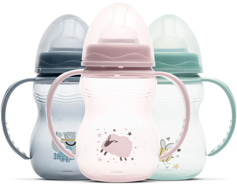 Lorelli Buteliukas nuo pilvo dieglių su rankenėlėmis 250ml, žindukas 0m+ pločio Kūdikiams