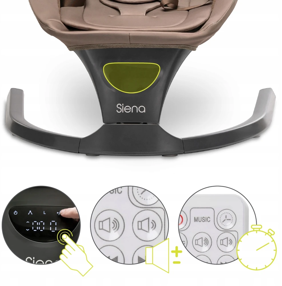 Lorelli Elektrinė supama kėdutė su Bluetooth nuotolinio valdymo pulteliu ir Melodijomis kūdikiams
