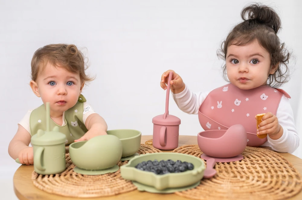 Lorelli Maitinimo rinkinys 2 dalių Dubuo su siurbtuku Seilinukas Be BPA Silikonas