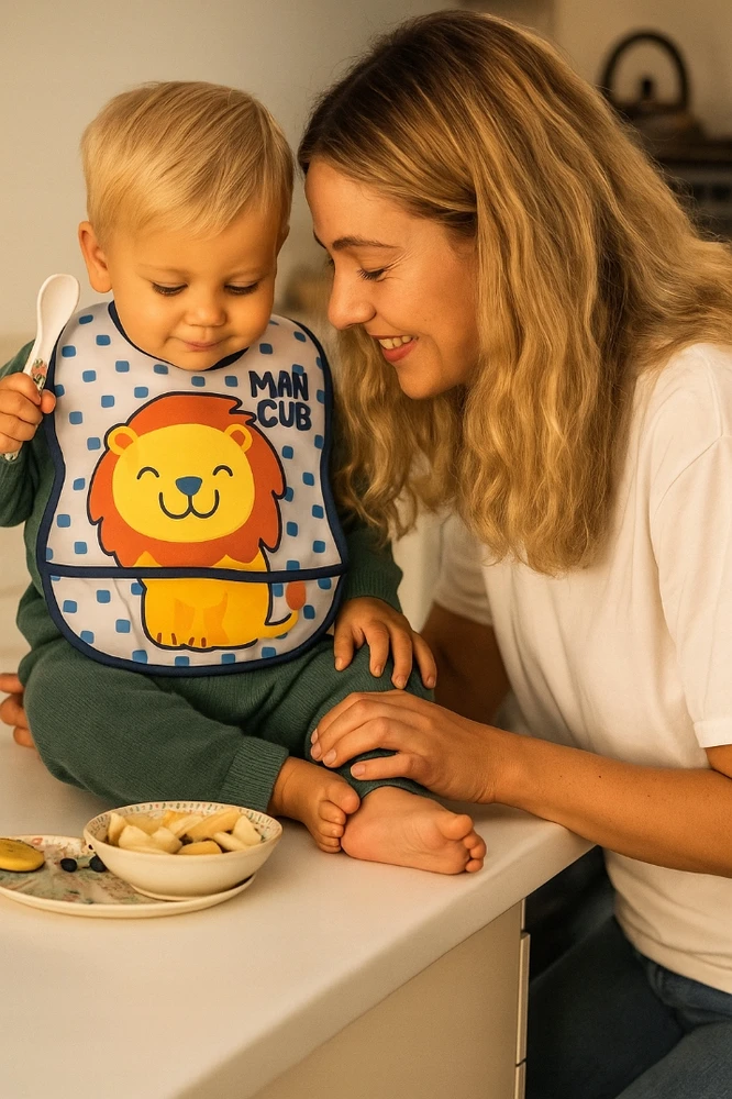 Lorelli Seilinukas kūdikiui su Velcro kišenėle, 2 vnt., LIŪTAS, ŽIRAFĖ, berniukui
