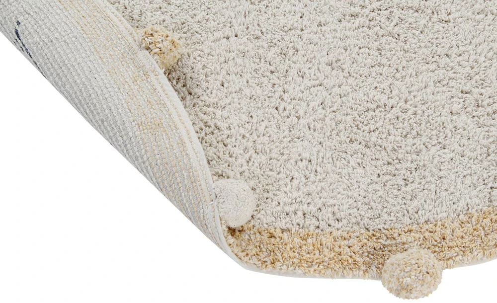 Lorena Canals Skalbiamas medvilninis kilimas Bubbly Natural-Honey 120 cm