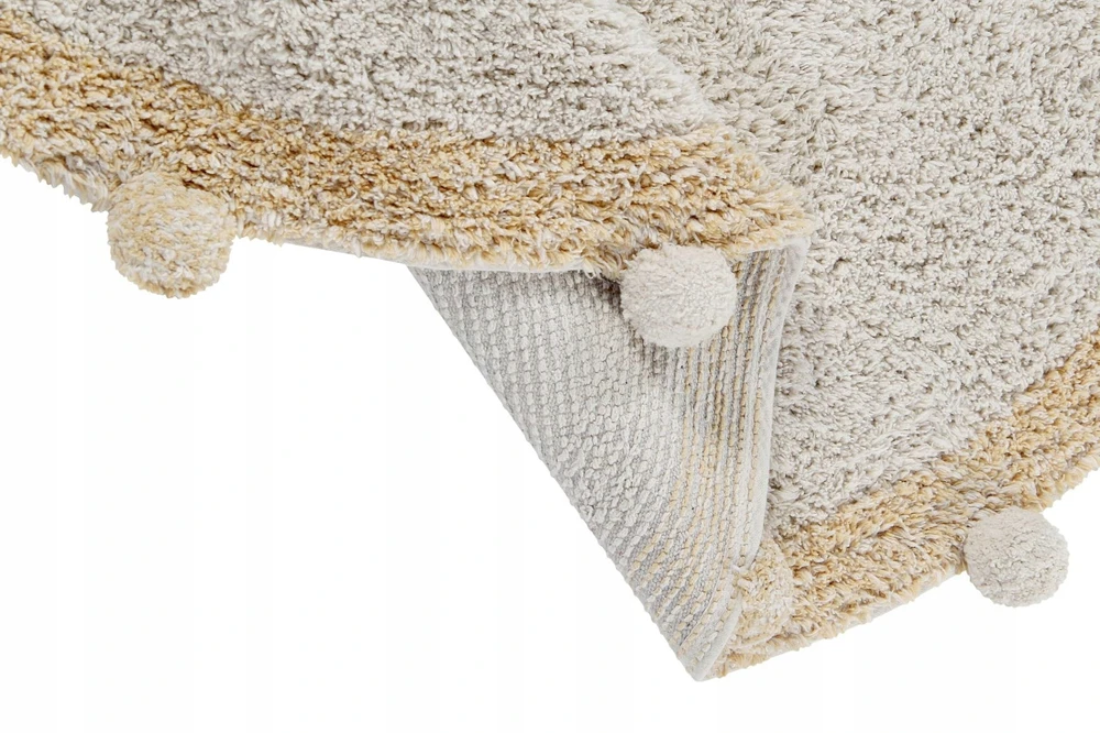 Lorena Canals Skalbiamas medvilninis kilimas Bubbly Natural-Honey 120 cm