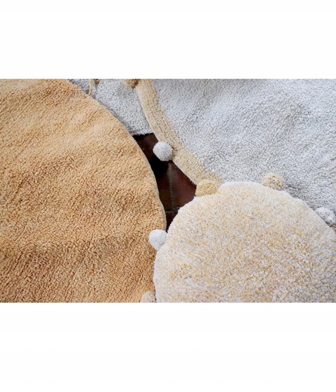 Lorena Canals Skalbiamas medvilninis kilimas Bubbly Natural-Honey 120 cm