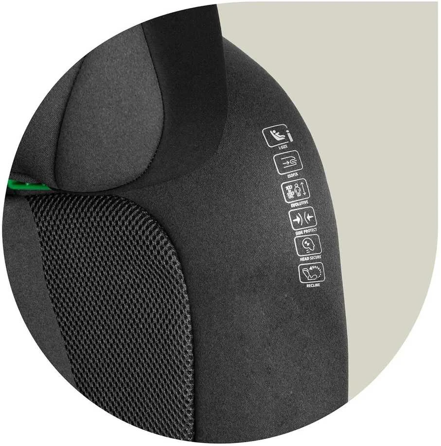 Automobilinė kėdutė Nukido Louis Soft juoda -pilka, 15-36 kg ISOFIX