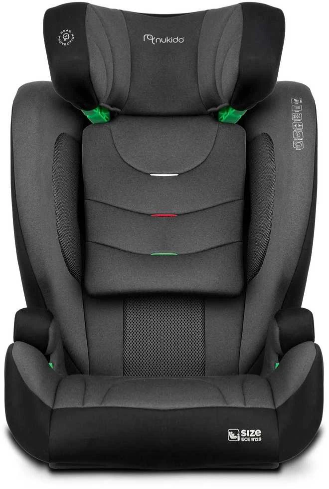 Automobilinė kėdutė Nukido Louis Soft juoda -pilka, 15-36 kg ISOFIX