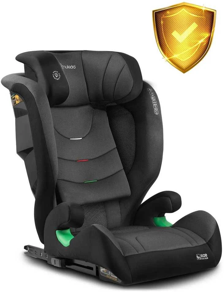 Automobilinė kėdutė Nukido Louis Soft juoda -pilka, 15-36 kg ISOFIX