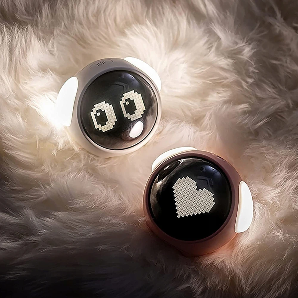 Lova Nest BUDZIK ELEKTRONICZNY ZEGAR Z TEMPERATURĄ ALARMEM GŁOŚNY EMOJI ROŽINĖ