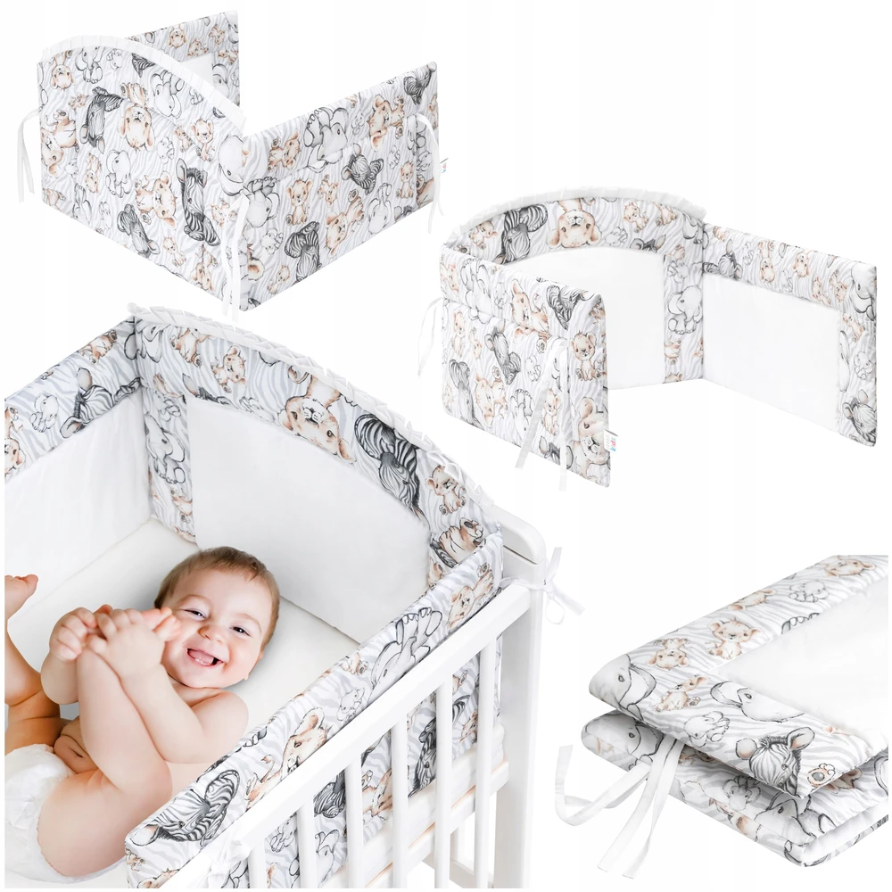 Lovelės apsauga Hobby Kids Zebra and lion, 200x38 cm