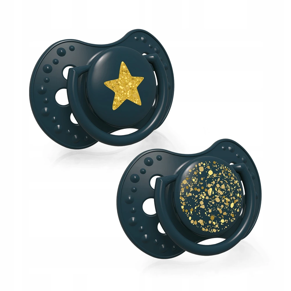 LOVI silikoninis dinaminis čiulptukas STARDUST, 18m+, 2 vnt, žalias, 22/895_green
