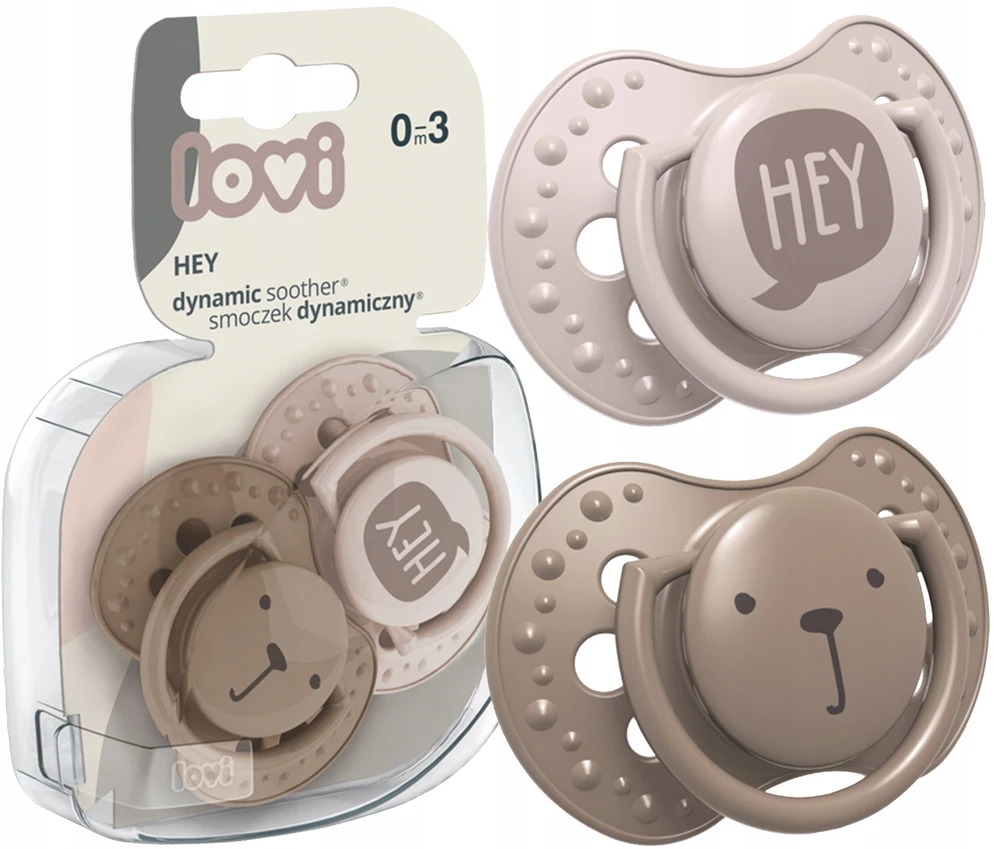 LOVI silikoninis dinaminis čiulptukas HEY GIRL, 0-3m, 2 vnt, ruda, 22/885girl