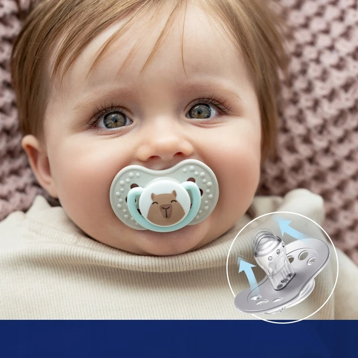 LOVI DYNAMIC SILICONE čiulptukas 6-18m 2vnt CAPICHILL LUMINOUS