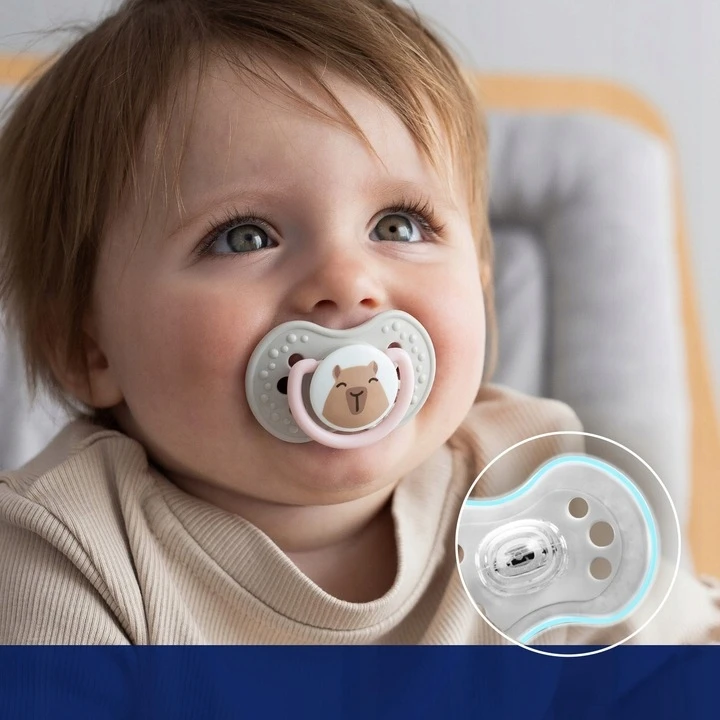 LOVI DYNAMIC SILICONE čiulptukas 6-18m 2vnt CAPICHILL LUMINOUS