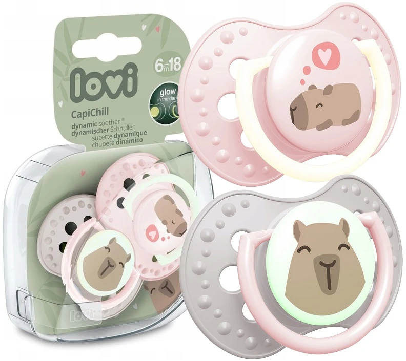 LOVI DYNAMIC SILICONE čiulptukas 6-18m 2vnt CAPICHILL LUMINOUS