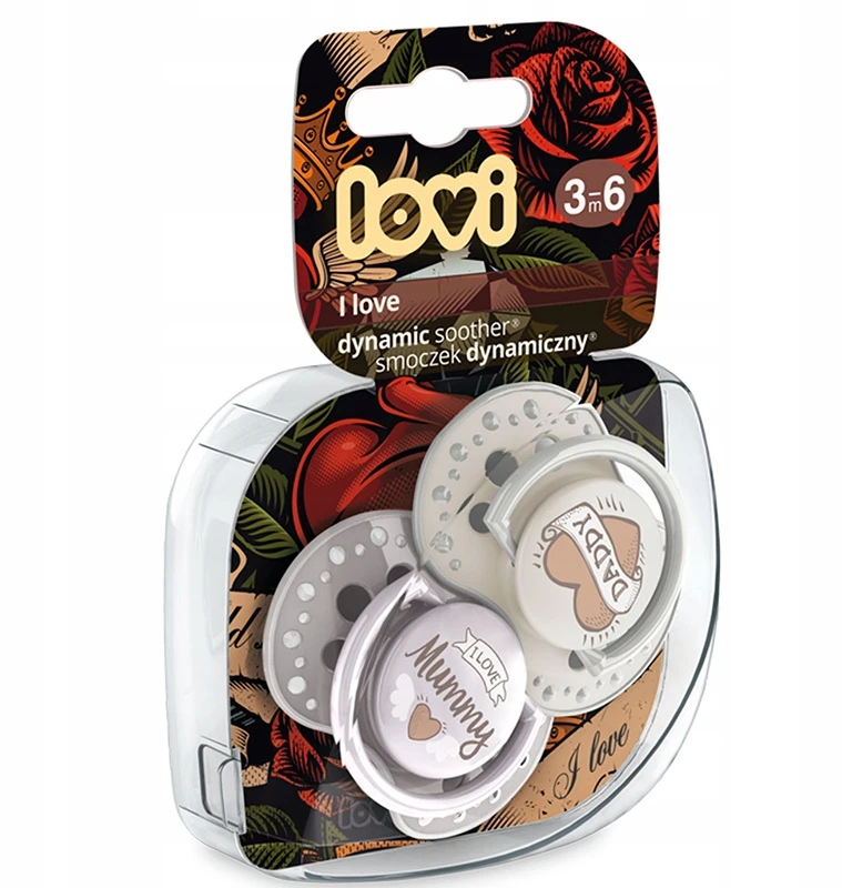 LOVI 22/867 Dinaminis silikoninis čiulptukas 3-6 m 2vnt I Love