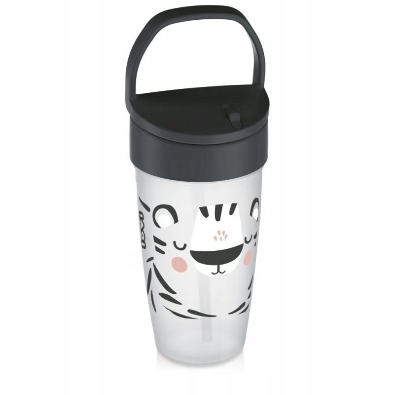 LOVI puodelis su šiaudeliu ACTIVE Salt&Pepper, 350 ml, 35/357