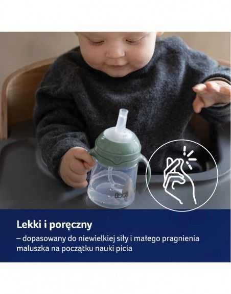 LOVI 35/363 Pirmasis puodelis su šiaudeliu 150ml. Rudas