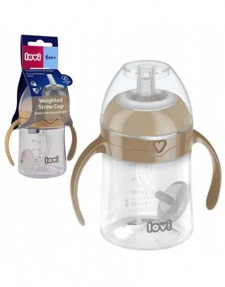 LOVI 35/363 Pirmasis puodelis su šiaudeliu 150ml. Rudas