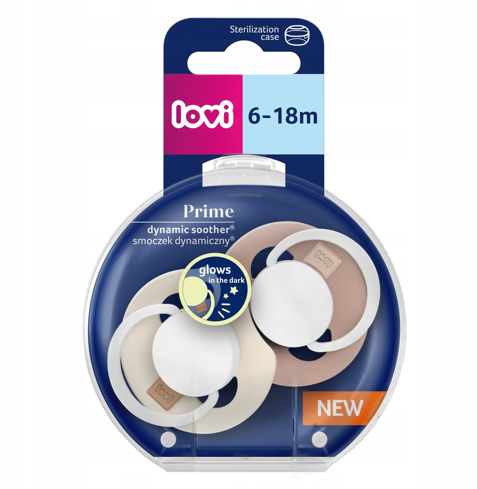 LOVI 34/437 Dynamic Silikoninis čiulptukas Prime 6-18m 2 vnt Ivory Glov/Blush Glow