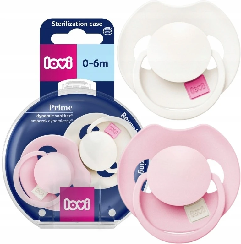 LOVI PRIME TUTTI FRUTTI DYNAMIC čiulptukas 0-6m 2vnt ROSE/ROSE CREAM