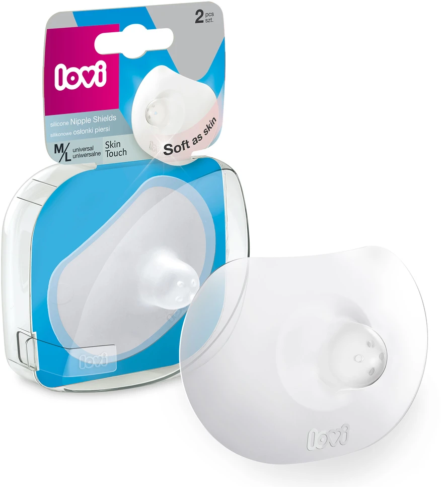 LOVI 5/606 Silikoniniai krūtų skydeliai Skin Touch 2 vnt. M/L