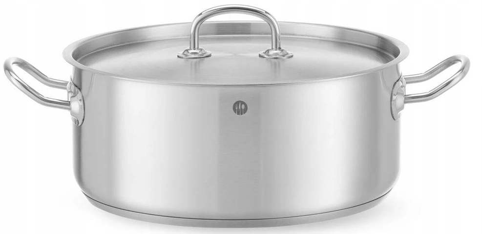 Low puodas Kitchen Line su dangčiu 7.3 L, Ø 280 x 120 mm - Hendi 836033