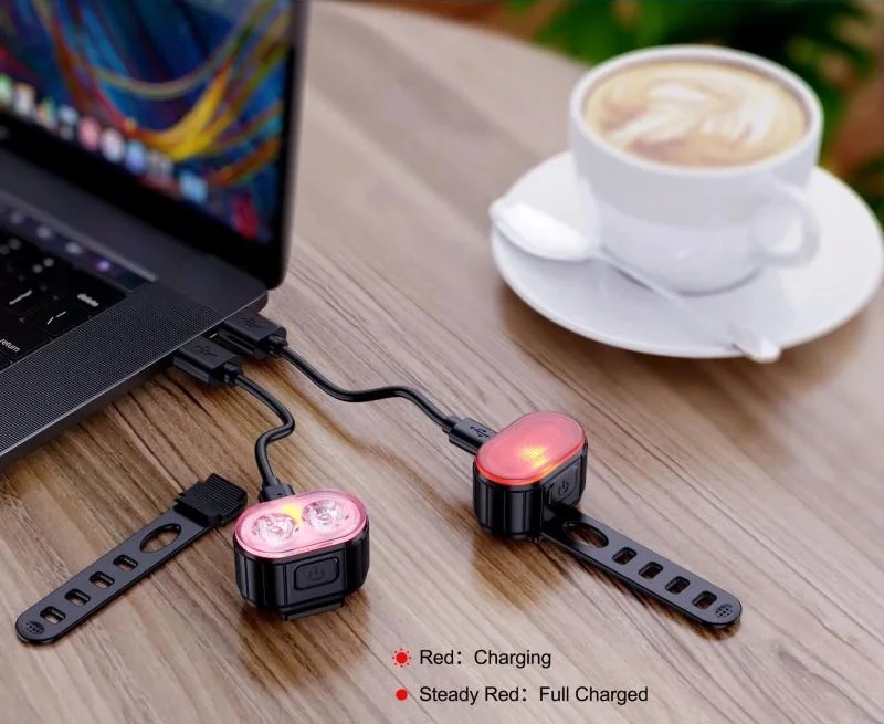 LTC Dviračio apšvietimas PRIEKINIS IR GALIS DVIRAČIO LEMPŲ RINKINYS 800 lm USB