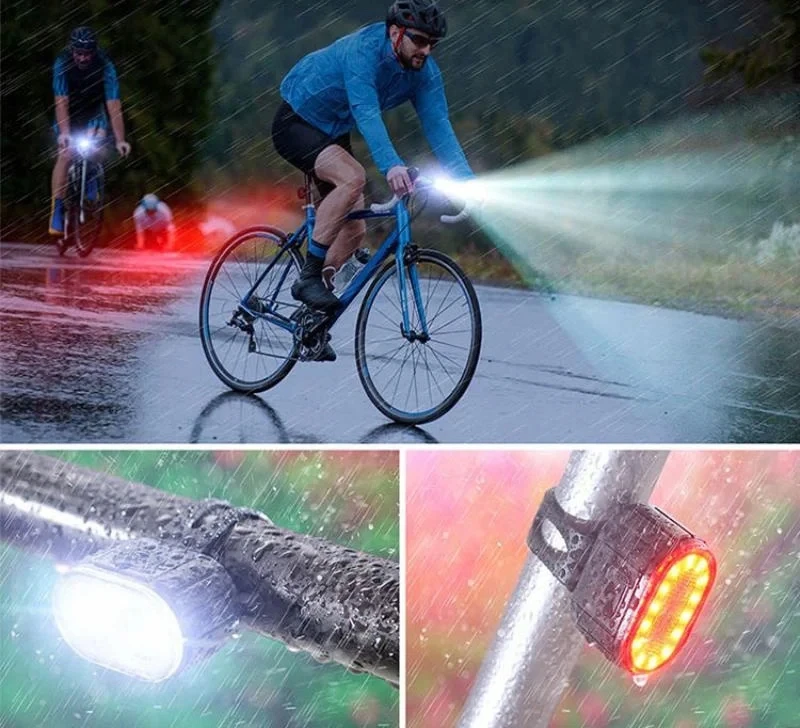 LTC Dviračio apšvietimas PRIEKINIS IR GALIS DVIRAČIO LEMPŲ RINKINYS 800 lm USB