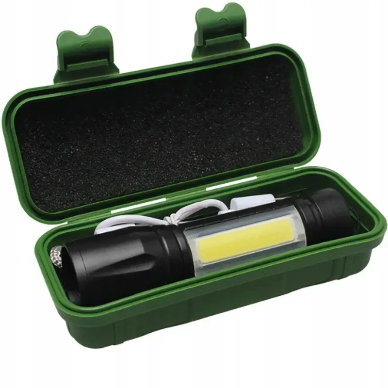 LTC GALINGAS LED TAKTINIS BLYKŠTINĖS ŽIBINTAS ĮKRAUJAMAS ZOOM SURVIVAL MILITARY USB