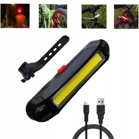 LTC LED dviračio lempa COB balta / raudona 5 šviesos režimai (LXLL87)