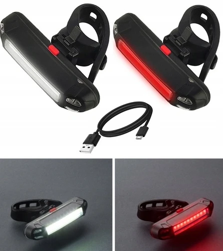 LTC LED dviračio lempa COB balta / raudona 5 šviesos režimai (LXLL87)