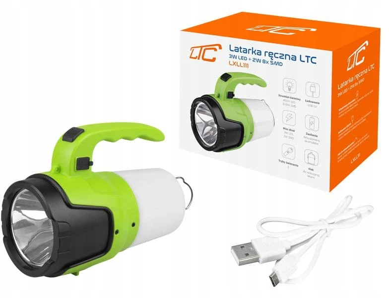 LTC Rankinis žibintuvėlis + darbo stalinė lempa 450 lm + 300 lm 2400 mAh