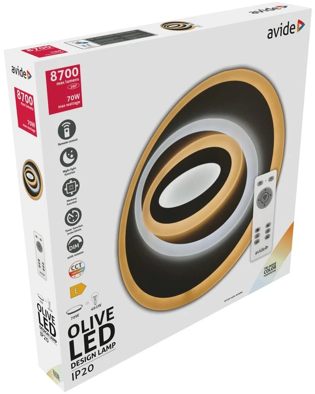 LED Lubinis šviestuvas Avide Olive 70W su pulteliu