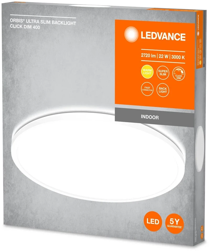 Lubinis šviestuvas Osram Šviestuvas plafonas Ledvance ORBIS ULTRA SLIM CLICKDIM, 15 W