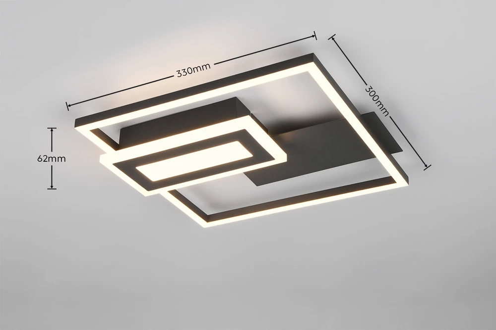 Lubinis šviestuvas Lubinis LED šviestuvas REALITY SPIRO, 22W, 3000K, 2500lm, juodos sp., 6x33x30cm