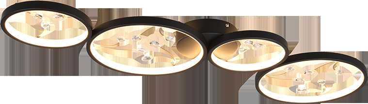Lubinis šviestuvas Lubinis LED šviestuvas TRIO Groovy, 37W, 3000K, 4600lm, juodos/aukso sp., 95 x 6 x 40 cm